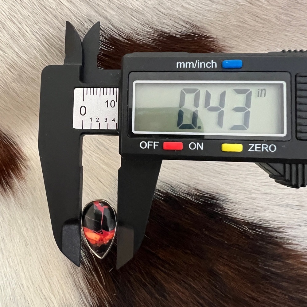 ❤️ Fire Dahlia Kingman Turquoise Teardrop Ring 925 Navajo Southwestern Size 7.75 - Picture 11 of 14